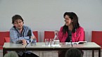 Gregory Ahss und Sabine Coelsch-Foisner im Atelier Gespräch Bild: Gregory Ahss und Sabine Coelsch-Foisner im Atelier Gespräch