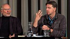 Michael Bilic und Albert Lichtblau (v.l.n.r.) im Salzburger ''Das Kino'' Bild: Michael Bilic und Albert Lichtblau (v.l.n.r.) im Salzburger ''Das Kino''